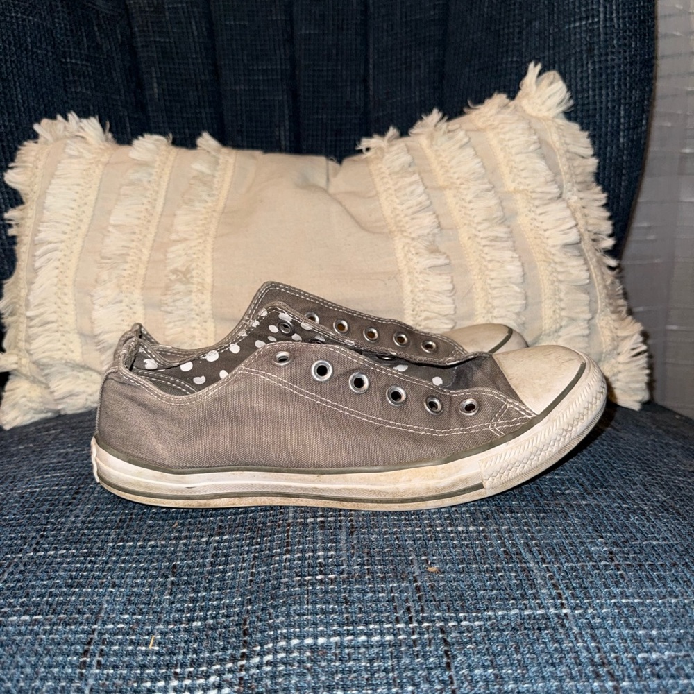 Converse Gray All Star Polka Dot Sneakers